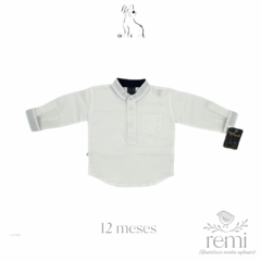 Camisa blanca acabado lino 12 meses Diseños Españoles