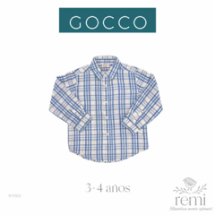 Camisa cuadros azul claro y blancos 3-4 años Gocco