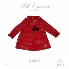 Vestido rojo con detalles azul marino 2 años Pili Carrera