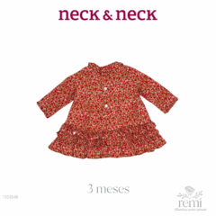 Vestido manga larga flores rojas con verde 3 meses Neck & Neck - comprar en línea