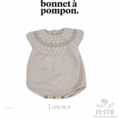 Ranita de punto rosa con beige incluye torera beige 3 meses Bonnet a Pompon - comprar en línea