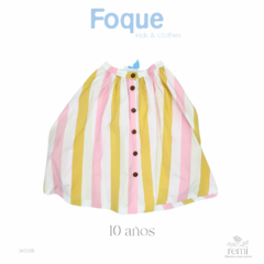 Falda líneas rosas, amarillas y blancas 10 años Foque - comprar en línea
