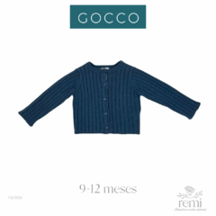 Suéter azul acabado lana 9-12 meses Gocco