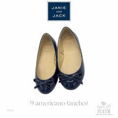 Zapato azul charol 9 americano (ancho) Janie and Jack