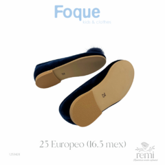 Zapato terciopelo azul marino con pompón 25 Europeo (16.5 mex) Foque - comprar en línea
