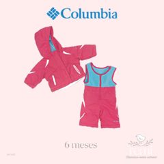 Traje y chamarra para esquiar rosa 6 meses Columbia