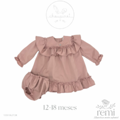 Vestido olanes palo de rosa con cubre pañal 12-18 meses Choupinet