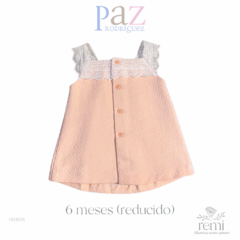 Vestido rosa con tirantes blancos 6 meses Paz Rodríguez - comprar en línea
