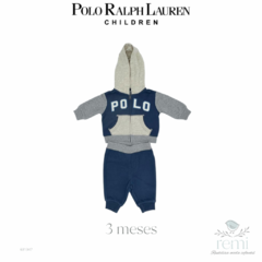 Conjunto sudadera y pants azul con gris 3 meses Polo Ralph Lauren