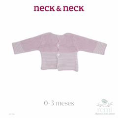 Jubón de punto rosa claro con lineas blancas 0-3 meses Neck&Neck - comprar en línea