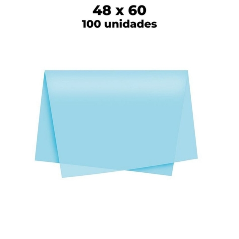 Papel Seda Colors 48X60 c/ 100 folhas Azul Claro