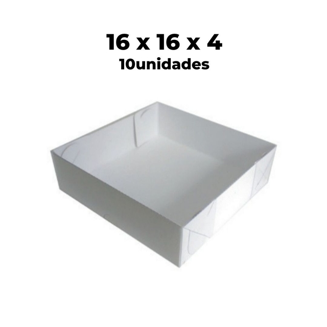 Caixa com Visor - Tampa PVC/Acetato Transparente - Quadrada N.06 16x16x4  kit 10 unidades