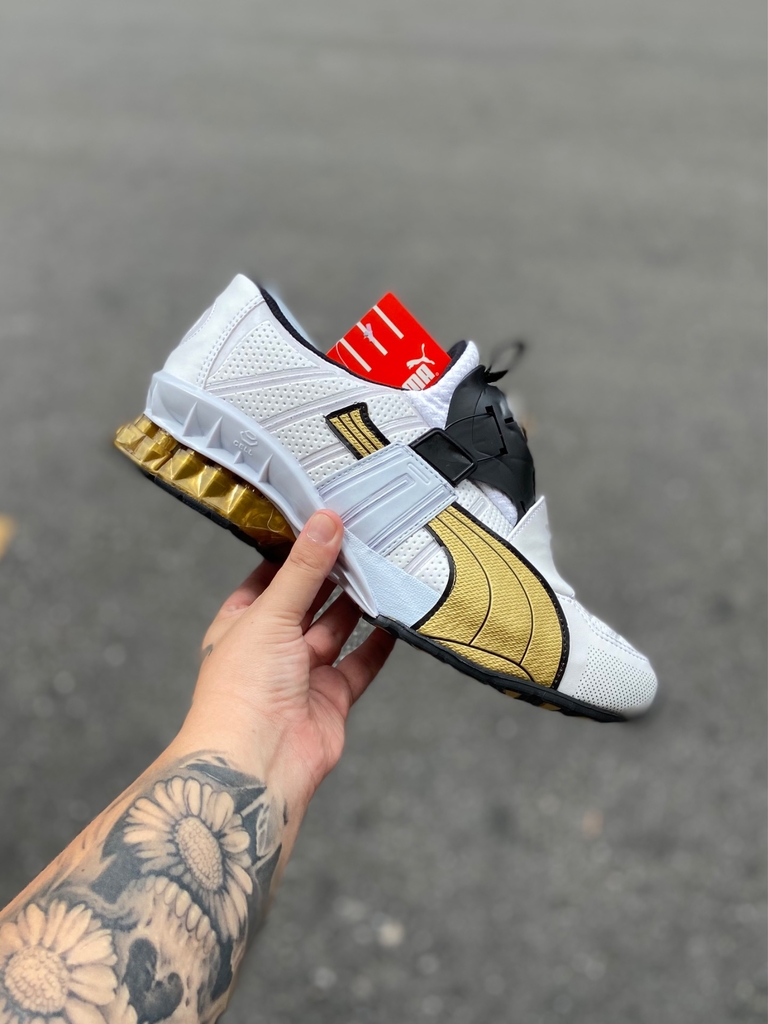 PUMA DISK (branco e dourado) - mvdropshipping