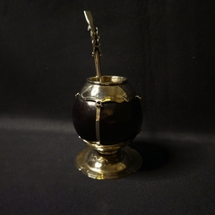 Mate Cáliz orfebre virola cincelada. Color negro . - Distinguida Tradición | Marroquinería y Platería Criolla | Regalos exclusivos | San Rafael Mendoza