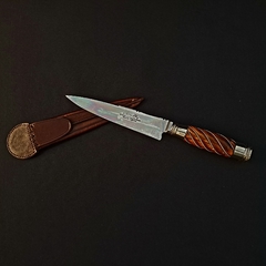 Cuchillo Airon Solingen encabado en madera gallonada con alpaca . - Distinguida Tradición | Marroquinería y Platería Criolla | Regalos exclusivos | San Rafael Mendoza