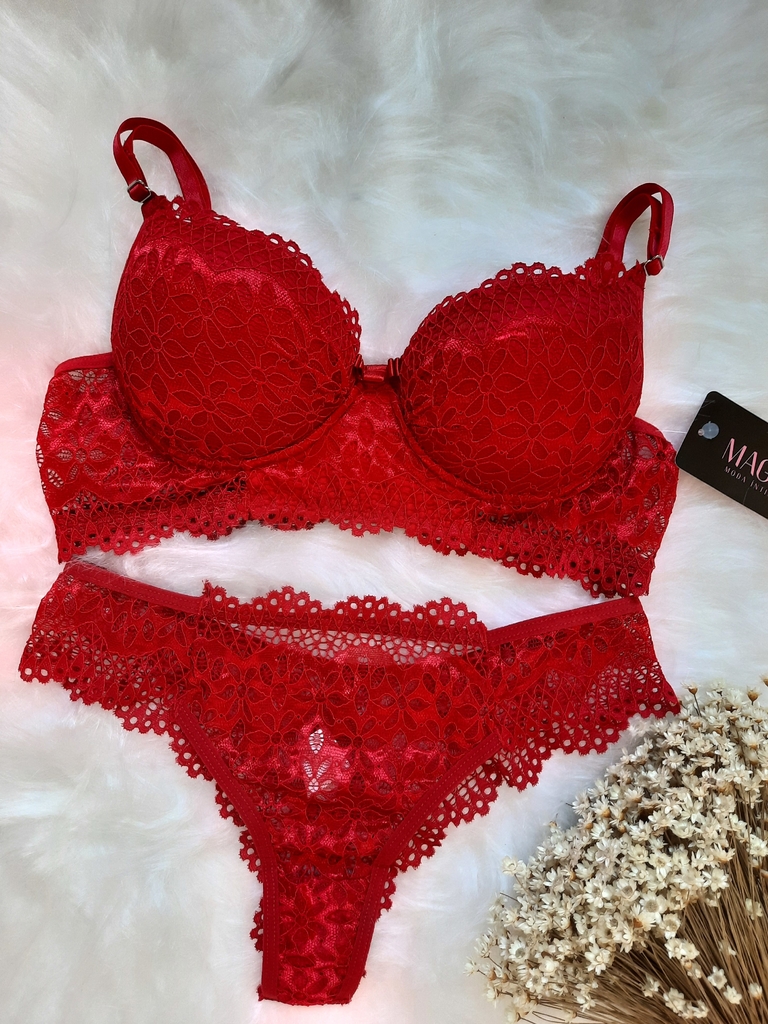 CONJUNTO DE LINGERIE VERMELHO (3007)