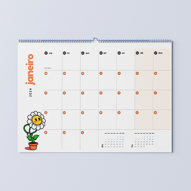 calendário de parede: coitada da florzinha