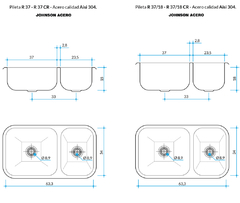 JOHNSON PILETA DOBLE R37 63 3X34X18 en internet