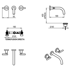 HMET SUN LEVER LAVATORIO PARED - comprar online