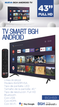 TV SMART BGH 43" ANDROID TV FHD - comprar online