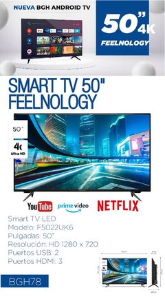 SMART TV 50" BGH FEELNOLOGY 4K - comprar online