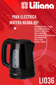 PAVA ELECTRICA LILIANA MATERA NEGRA REG 85¼C - comprar online