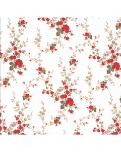 Viscose estampada floral - Sarah cor 206 - (vermelho escuro)