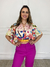 Blusinha Cropped Flora - Bege/Estampado