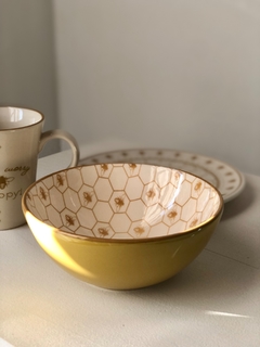 SET TAZA+PLATO+BOWL CERÁMICA ABEJA - Abisko Home