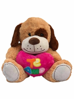 Perro de peluche grande suave con corazon te amo 60cm en internet