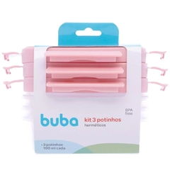 Imagem do KIT 3 POTINHOS HERMETICOS ROSA BUBA