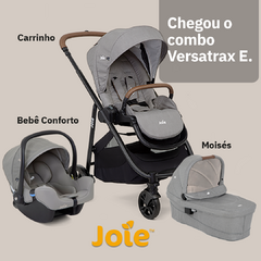 COMBO CARRINHO + BEBE CONF + MOISES VERSATRAX CINZA FLANNEL - AD baby | Roupas e Acessórios nacionais e importados