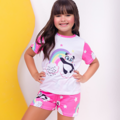 Pijama Panda Arco-Íris