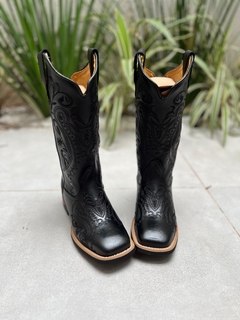 BOTA TEXANA TRIBAL PRETO COURO PRETO - comprar online