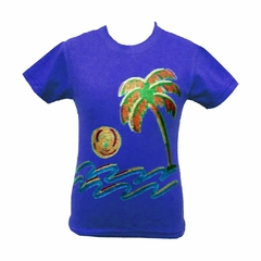 Remera manga corta estampa playa gliter! - ZAK