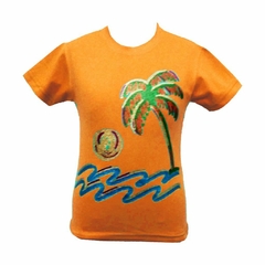 Remera manga corta estampa playa gliter! - comprar online