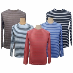 Remera rayada manga larga sales