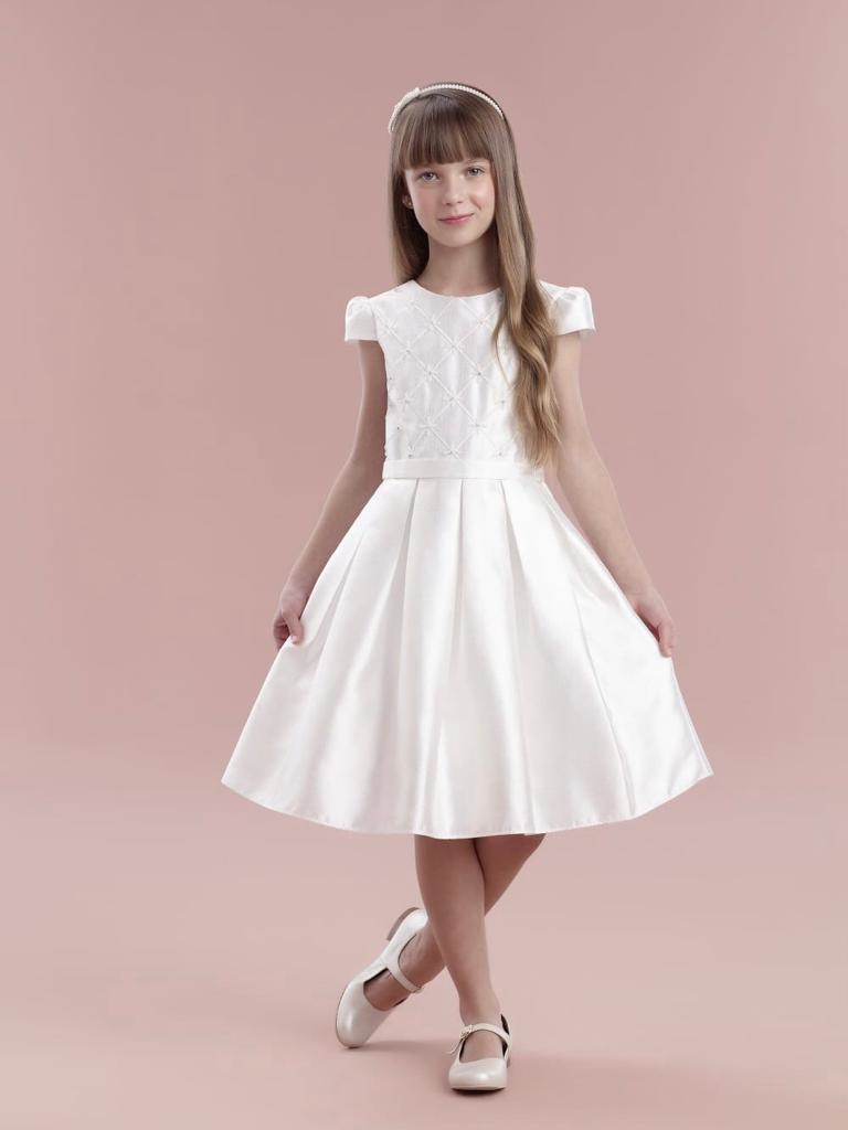 Vestido Infantil Festa Branco - Petit Cherie