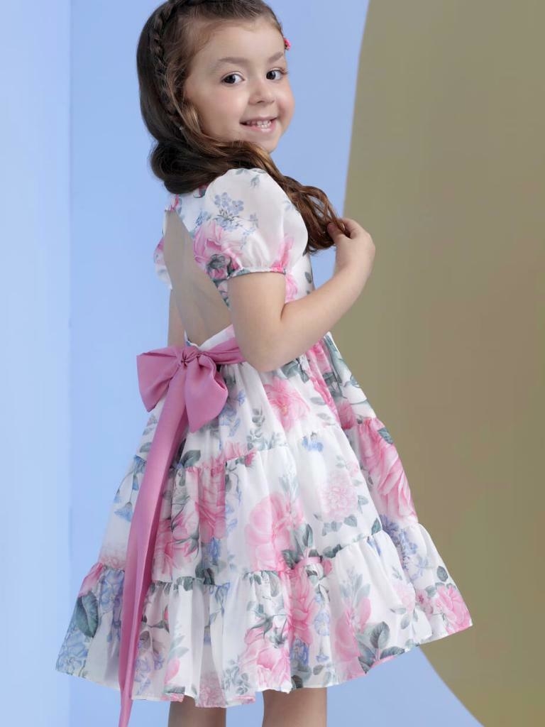 Vestido Festa Infantil Wonderful Pink Floral - Petit Cherie