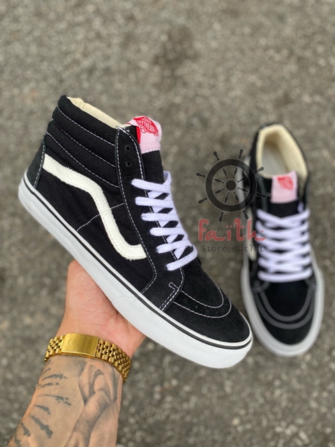 Vans old skool cano alto sale branco