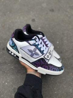 Tenis Louis vuitton novo branco roxo