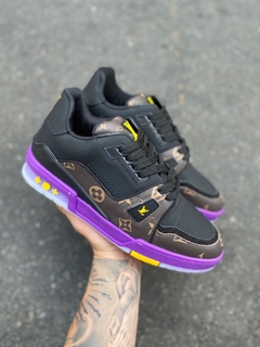 tenis louis vuitton preto roxo - Faith Store Outlet