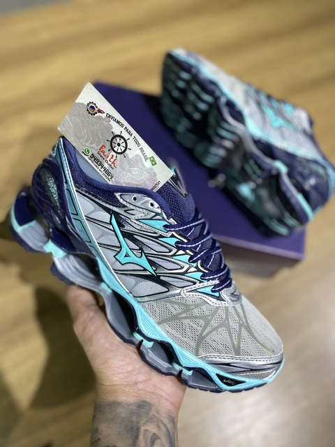 mizuno wave prophecy 7 cinza verde agua