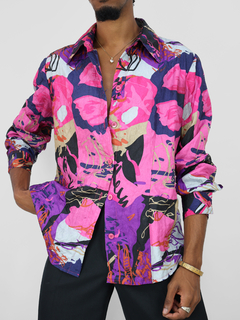 Imagem do g | camisa rosa estampada vintage