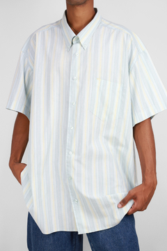 XGG | Camisa Azul Listrada Pool - REFFE SHOP ッ