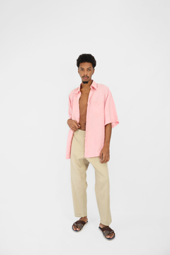 XGG | Camisa Thidel Rosa Puro Linho - comprar online