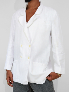 m | blazer branco de linho vintage - comprar online