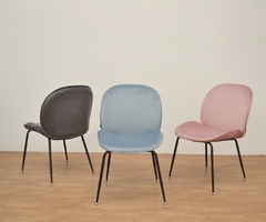 Set x4 Silla Brouk Pana Azul Pata Negra - Muebles de diseño | Gift Collection