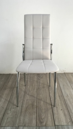 Set x4 Silla Ecocuero Recta Blanca - comprar online