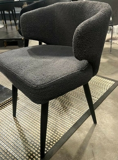 Sillón Aston Boucle Gris Oscuro Pata Negra - tienda online